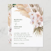Budget Pampas Gras rustikale Hochzeit Einladung (Vorne/Hinten)
