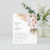 Budget Pampas Gras rustikale Hochzeit Einladung (Stehend Vorderseite)