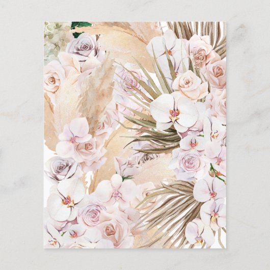 Budget Pampas Gras rustikale Hochzeit Einladung (Rückseite)