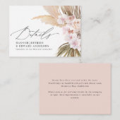 Budget Pampas Gras rustikale Hochzeit RSVP Mitteilungskarte (Vorne/Hinten)