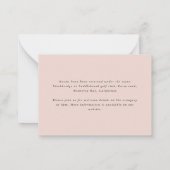 Budget Pampas Gras rustikale Hochzeit RSVP Mitteilungskarte (Rückseite)