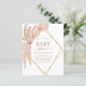 Budget Pampas Grass Baby Shower Boho Einladung (Stehend Vorderseite)