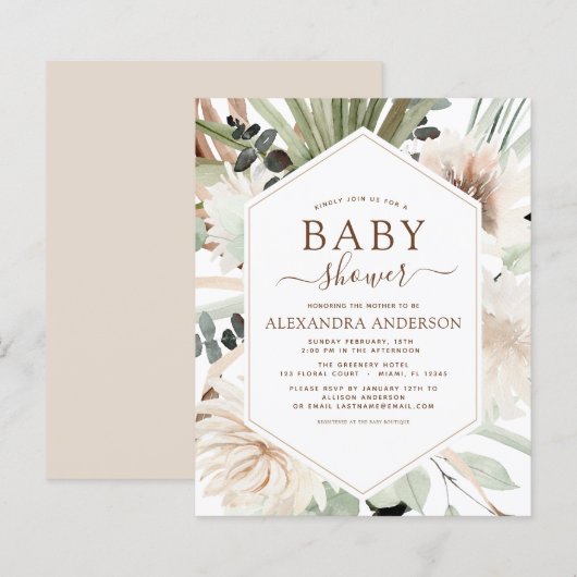 Budget Pampas Grass Baby Shower Boho Eucalyptus (Vorne/Hinten)