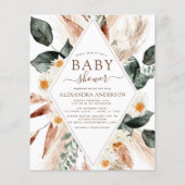 Budget Pampas Grass Baby Shower Boho Eucalyptus Flyer (Vorne)
