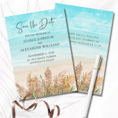 Budget Pampas Grass Beach Hochzeit Save the Date Mitteilungskarte