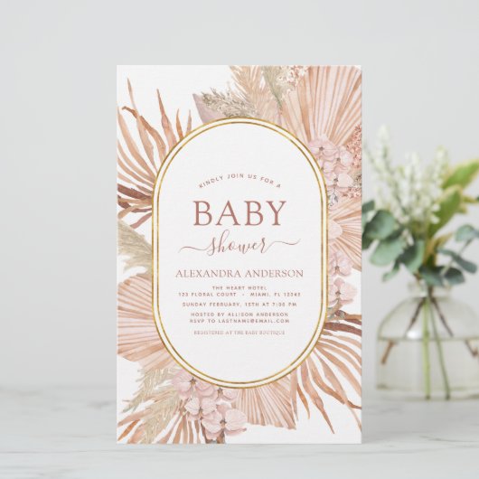Budget Pampas Grass Bohemisch Boho Babydusche (Stehend Vorderseite)