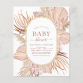 Budget Pampas Grass Bohemisch Boho Babydusche (Vorderseite)