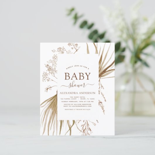 Budget Pampas Grass Bohemisch Boho Babydusche (Stehend Vorderseite)