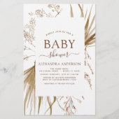 Budget Pampas Grass Bohemisch Boho Babydusche (Vorderseite)
