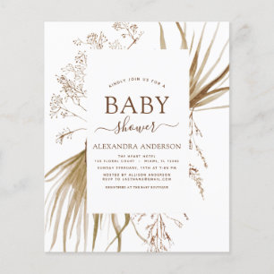 Budget Pampas Grass Bohemisch Boho Babydusche Flyer