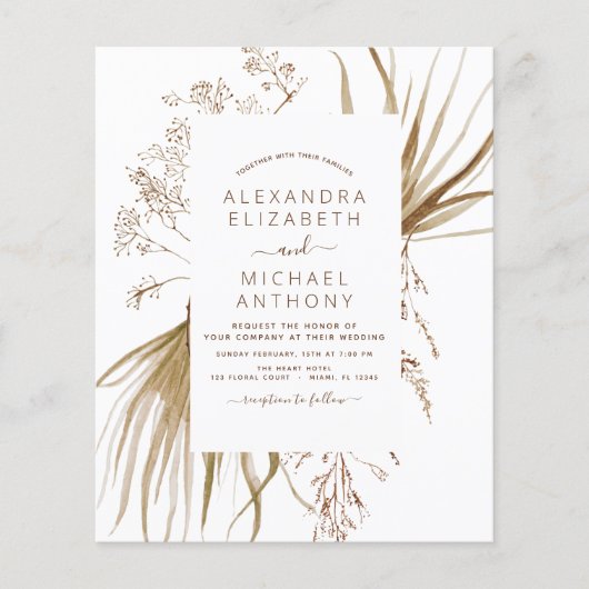 Budget Pampas Grass Bohemisch Boho Wedding (Vorderseite)