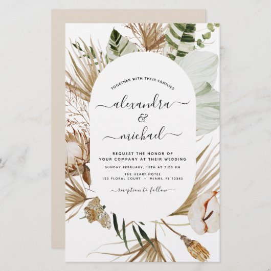 Budget Pampas Grass Bohemisch Eukalyptus Wedding (Vorne/Hinten)