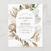 Budget Pampas Grass Bohemisch Eukalyptus Wedding F Flyer (Vorne)