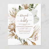 Budget Pampas Grass Boho Brunch & Bubbly Flyer (Vorne)