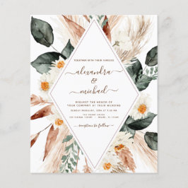 Budget Pampas Grass Boho Eucalyptus Wedding Flyer