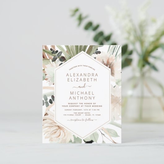 Budget Pampas Grass Boho Eukalyptus Wedding (Stehend Vorderseite)