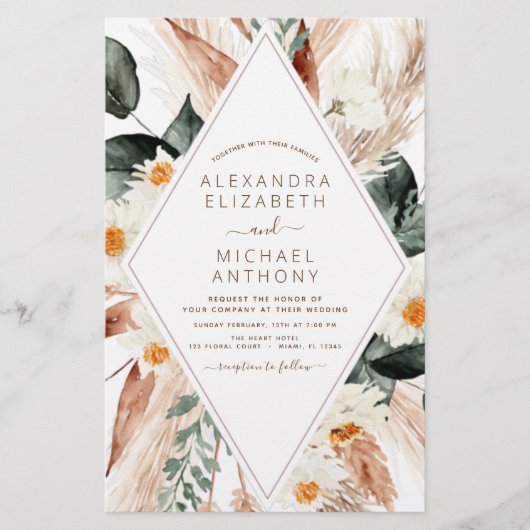 Budget Pampas Grass Boho Eukalyptus Wedding (Vorderseite)