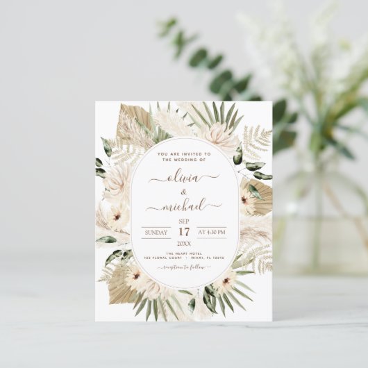 Budget Pampas Grass Boho Eukalyptus Wedding (Stehend Vorderseite)
