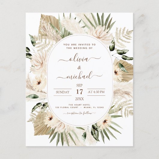 Budget Pampas Grass Boho Eukalyptus Wedding (Vorderseite)