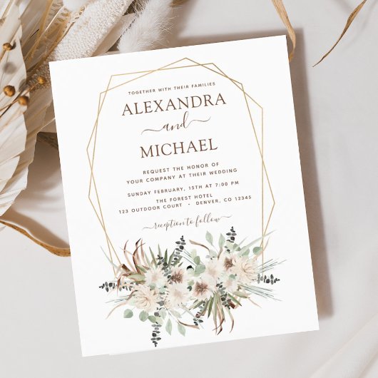 Budget Pampas Grass Boho Eukalyptus Wedding