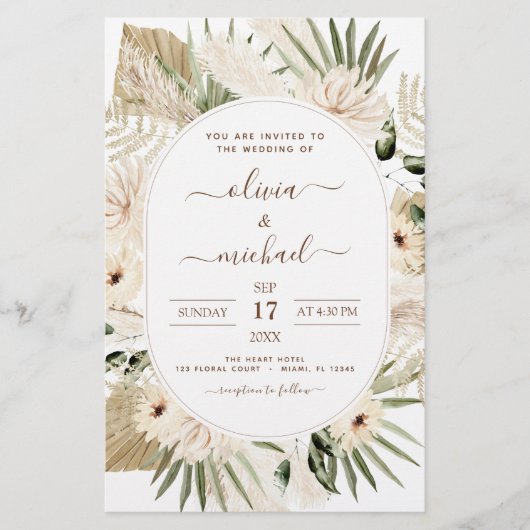 Budget Pampas Grass Boho Eukalyptus Wedding (Vorderseite)