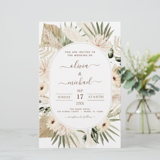 Budget Pampas Grass Boho Eukalyptus Wedding (Stehend Vorderseite)