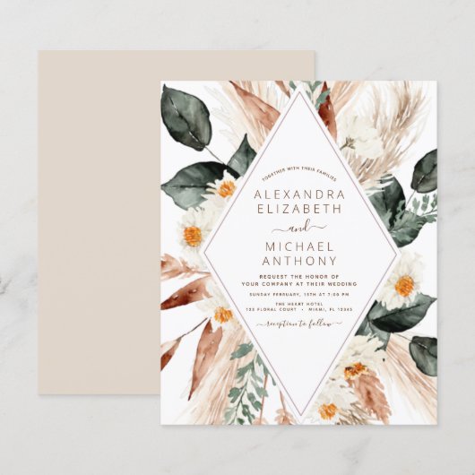 Budget Pampas Grass Boho Eukalyptus Wedding (Vorne/Hinten)