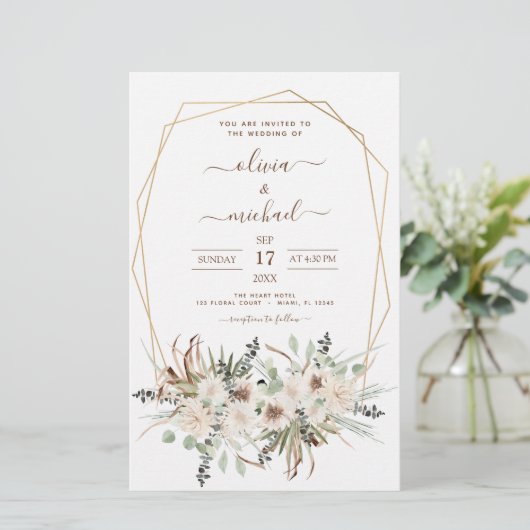 Budget Pampas Grass Boho Eukalyptus Wedding (Stehend Vorderseite)
