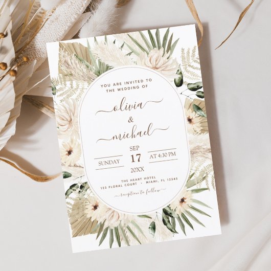 Budget Pampas Grass Boho Eukalyptus Wedding Flyer