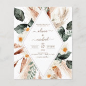 Budget Pampas Grass Boho Eukalyptus Wedding Flyer (Vorne)