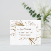 Budget Pampas Grass Boho Save the Date (Stehend Vorderseite)