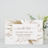 Budget Pampas Grass Boho Save the Date (Stehend Vorderseite)