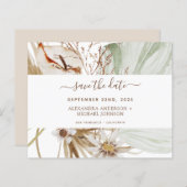 Budget Pampas Grass Boho Save the Date (Vorne/Hinten)