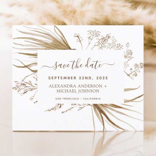 Budget Pampas Grass Boho Save the Date