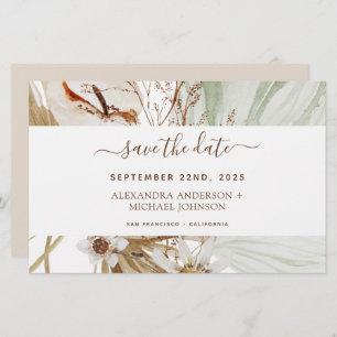 Budget Pampas Grass Boho Save the Date