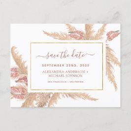 Budget Pampas Grass Boho Save the Date Postkarte