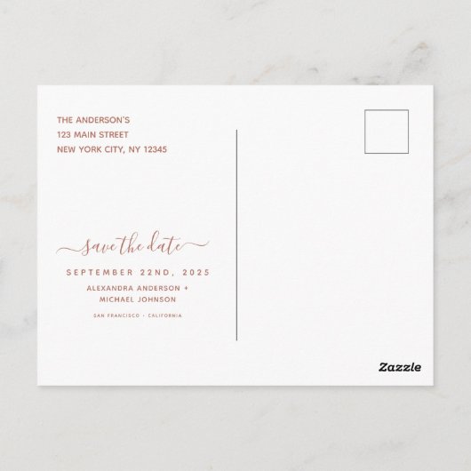 Budget Pampas Grass Boho Save the Date Postkarte (Rückseite)