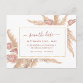 Budget Pampas Grass Boho Save the Date Postkarte (Vorderseite)