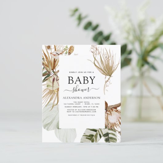 Budget Pampas Grass Boho Tropical Baby Dusche (Stehend Vorderseite)