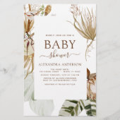 Budget Pampas Grass Boho Tropical Baby Dusche (Vorderseite)