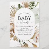Budget Pampas Grass Boho Tropical Baby Dusche (Vorderseite)