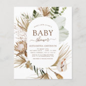 Budget Pampas Grass Boho Tropical Baby Dusche Flye Flyer (Vorne)
