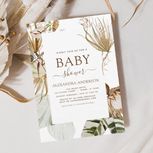 Budget Pampas Grass Boho Tropical Baby Dusche Flye Flyer