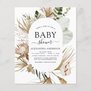Budget Pampas Grass Boho Tropical Baby Dusche Flyer