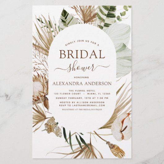 Budget Pampas Grass Boho Tropical Brautparty (Vorderseite)