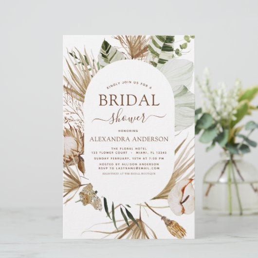 Budget Pampas Grass Boho Tropical Brautparty (Stehend Vorderseite)