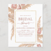 Budget Pampas Grass Brautparty Bohemisch Boho Flyer (Vorne)