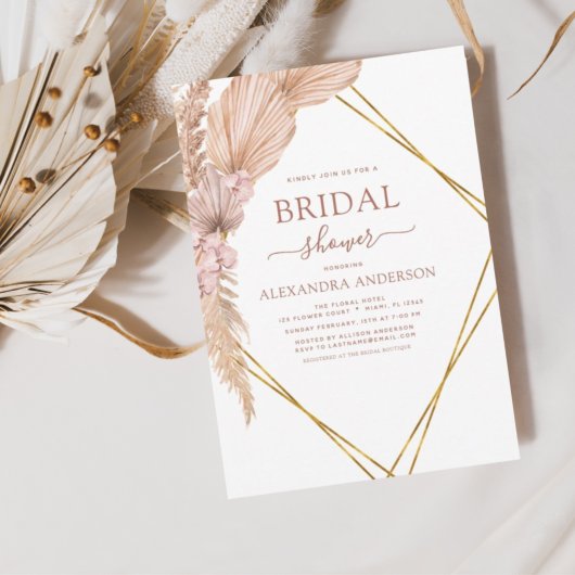 Budget Pampas Grass Brautparty Boho Einladung