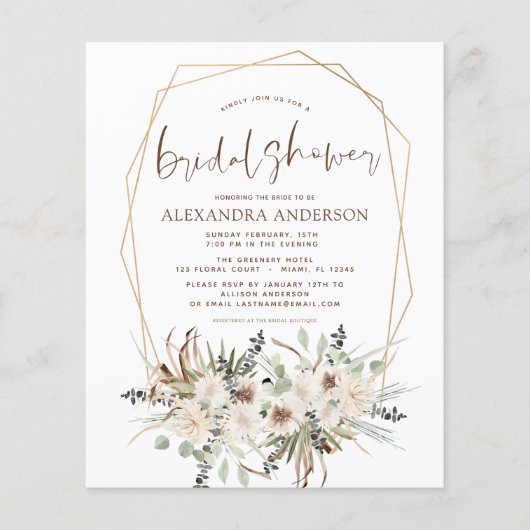 Budget Pampas Grass Brautparty Boho Eucalyptus (Vorderseite)