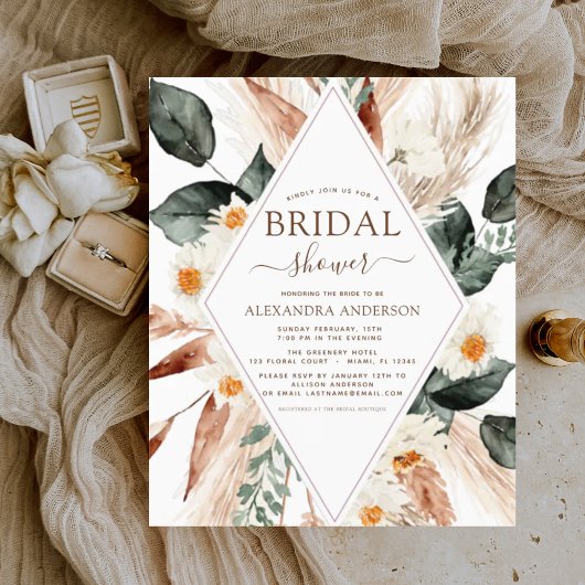 Budget Pampas Grass Brautparty Boho Eucalyptus Flyer